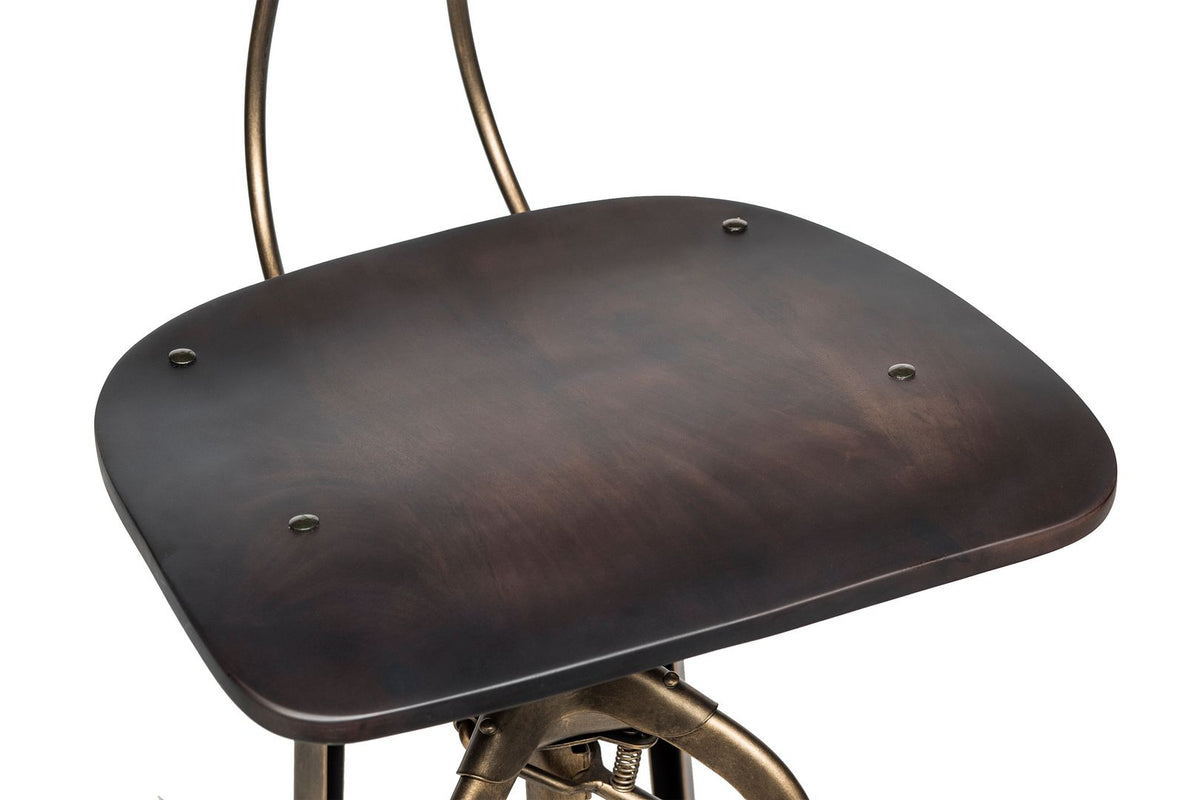 Versatile Wooden Gas-Lift Swivel Bar Stool