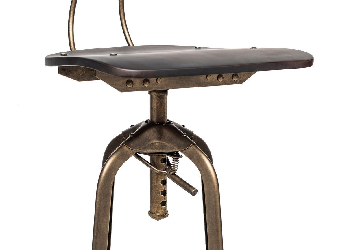 Versatile Wooden Gas-Lift Swivel Bar Stool
