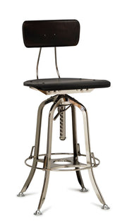 Delano Wooden Gas-Lift Swivel Bar Stool – Black