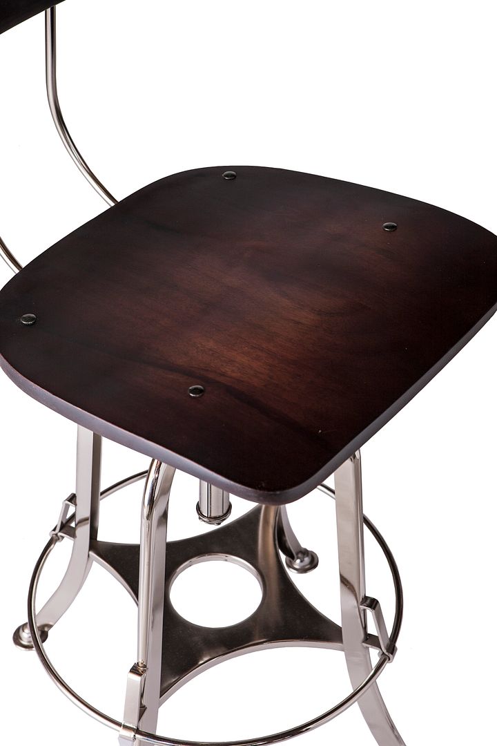 Delano Wooden Gas-Lift Swivel Bar Stool – Black