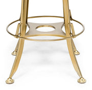Gold Wooden Gas-Lift Swivel Bar Stool – Black