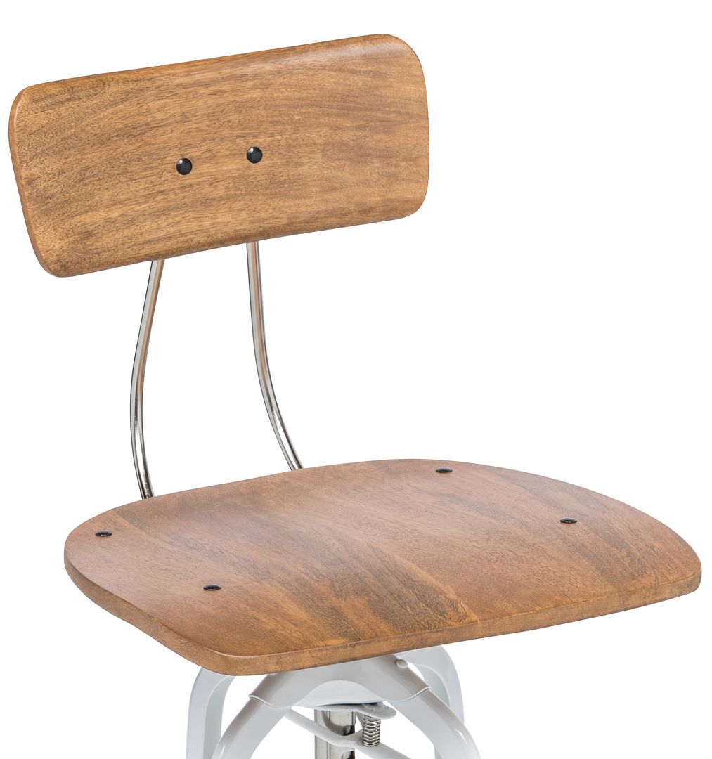 Hampton-Style Gas-Lift Swivel Bar Stool – White