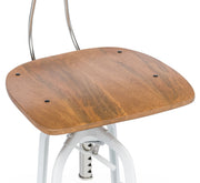 Hampton-Style Gas-Lift Swivel Bar Stool – White