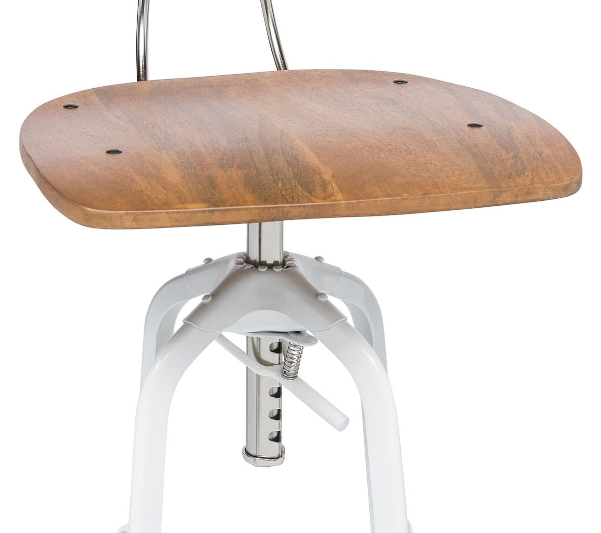 Hampton-Style Gas-Lift Swivel Bar Stool – White