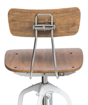 Hampton-Style Gas-Lift Swivel Bar Stool – White