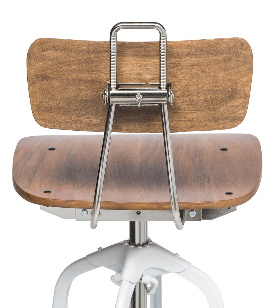 Hampton-Style Gas-Lift Swivel Bar Stool – White