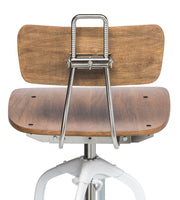 Hampton-Style Gas-Lift Swivel Bar Stool – White