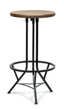 Industrial Wooden Iron Swivel Bar Stool - Black Rustic