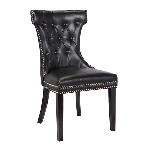 Century Velvet Dining Chair Set of 2 – Black
