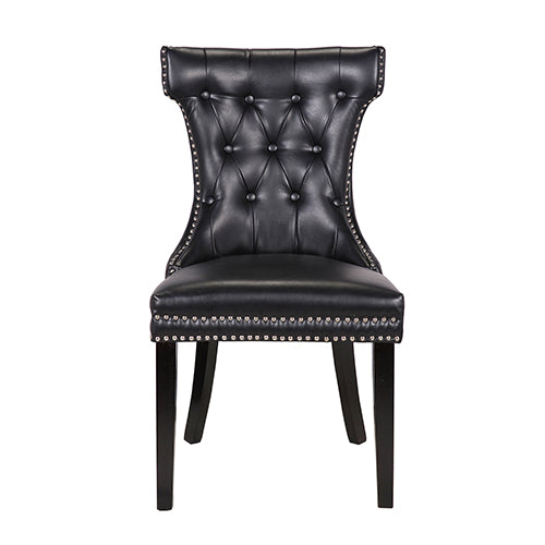 Century Velvet Dining Chair Set of 2 – Black