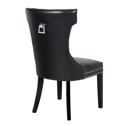 Century Velvet Dining Chair Set of 2 – Black