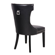 Century Velvet Dining Chair Set of 2 – Black