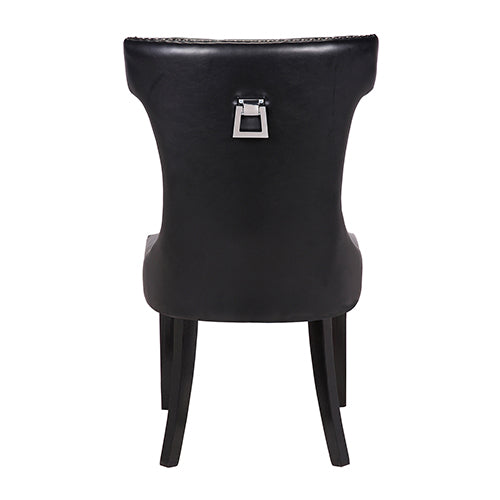 Century Velvet Dining Chair Set of 2 – Black