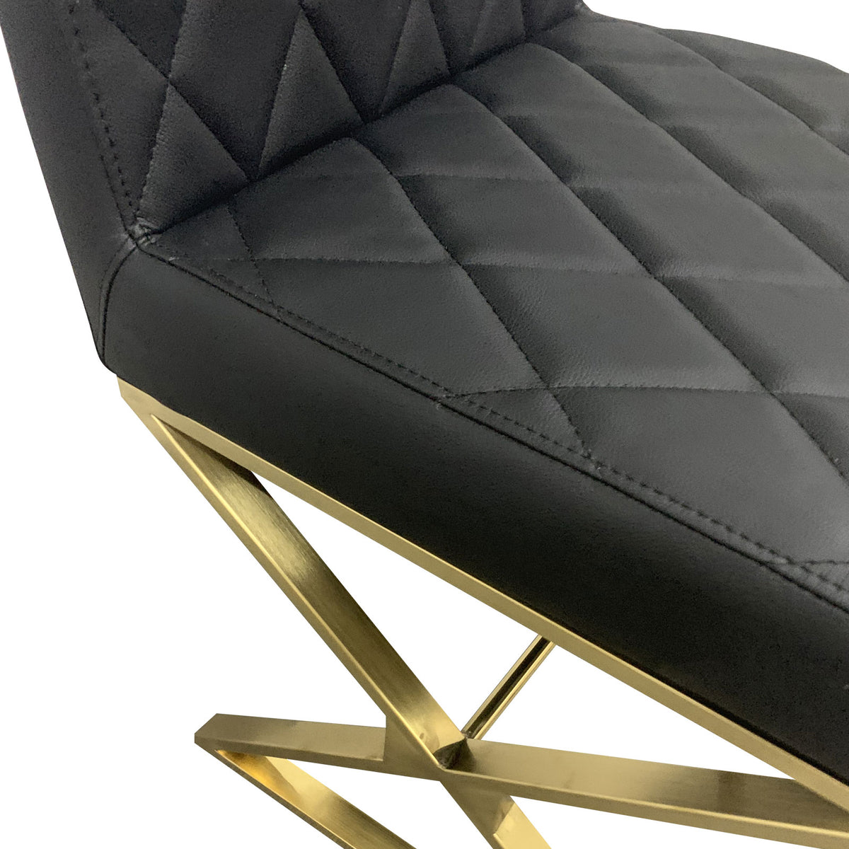 Vega PU Leather Dining Chair Set of 2 – Gold