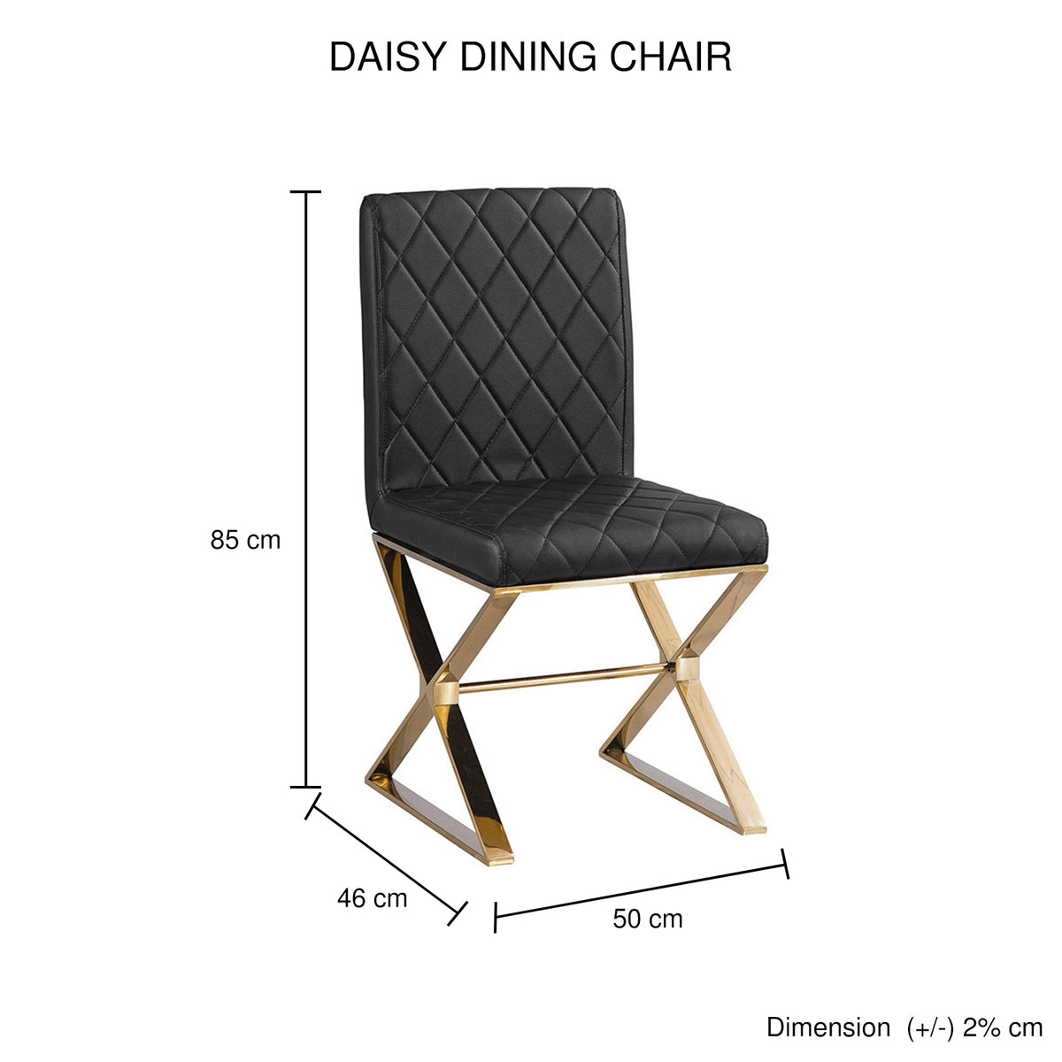 Vega PU Leather Dining Chair Set of 2 – Gold