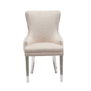 Lyon Velvet Dining Chair Set of 2 – Beige
