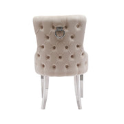 Lyon Velvet Dining Chair Set of 2 – Beige