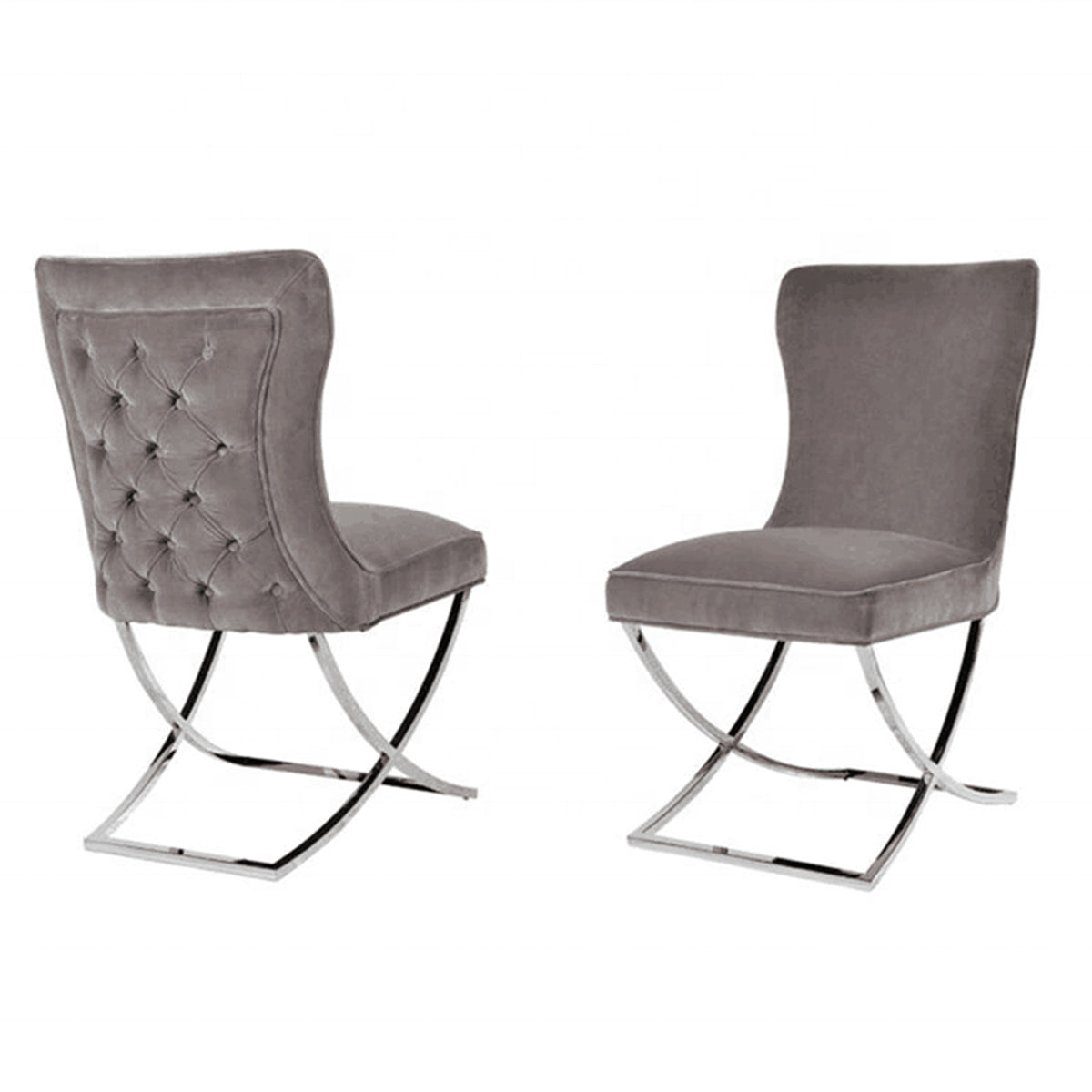 Raven Fabric Dining Chair Set of 2 – Grey