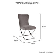 Raven Fabric Dining Chair Set of 2 – Grey