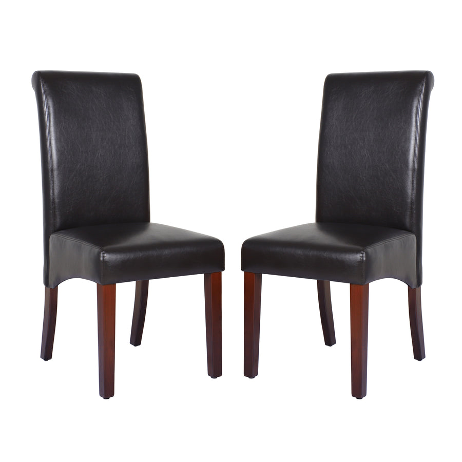 Matteo Wooden Dining Chair Set of 2 – Brown