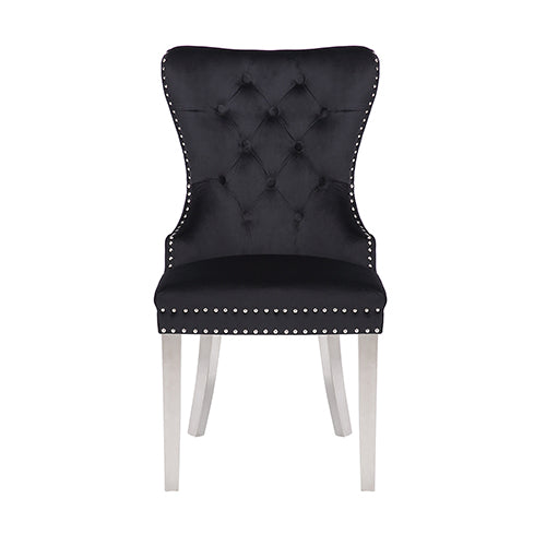 Victoria Velvet Dining Chair Set of 2 – Black