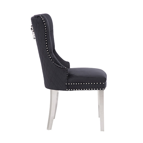 Victoria Velvet Dining Chair Set of 2 – Black