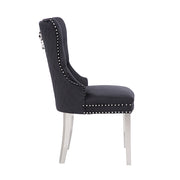 Victoria Velvet Dining Chair Set of 2 – Black