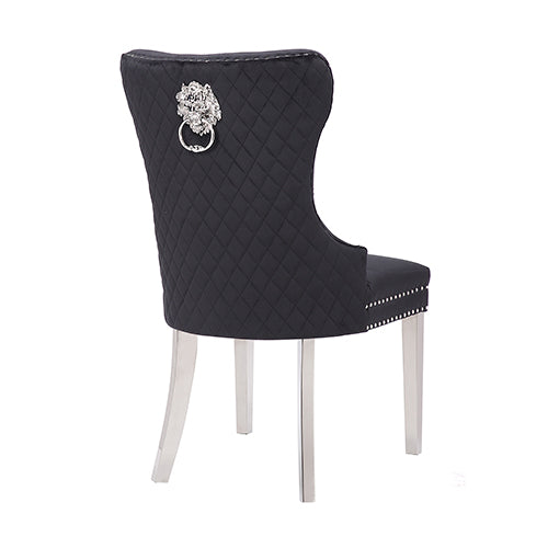 Victoria Velvet Dining Chair Set of 2 – Black