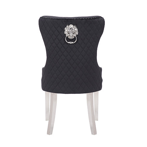 Victoria Velvet Dining Chair Set of 2 – Black