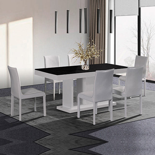 Manor Wooden Dining Set – Black & White