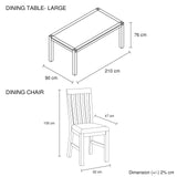 9 Pieces Dining Suite 210cm Large Size Dining Table & 8X Chairs with Solid Acacia Wooden Base in Oak Colour