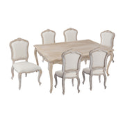 Medium Fabric Dining Set – White