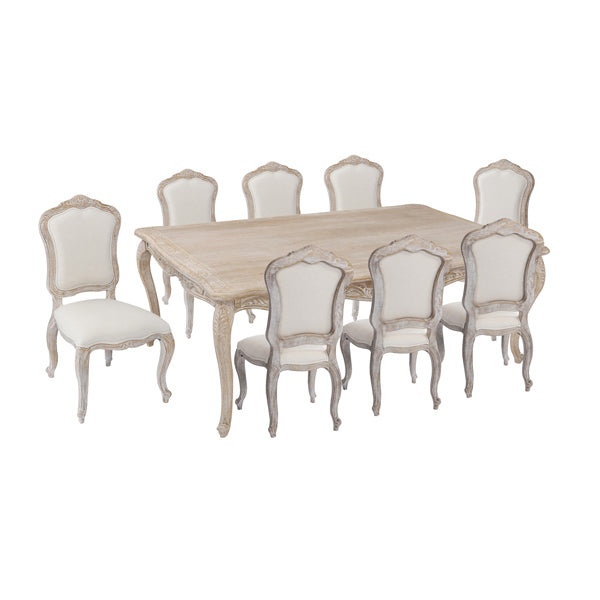 Medium Fabric Dining Set – White