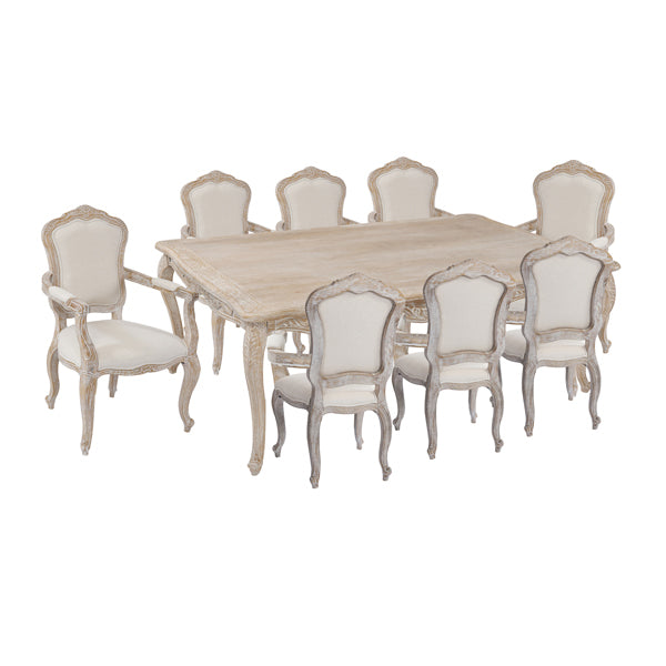 Medium Fabric Dining Set – White