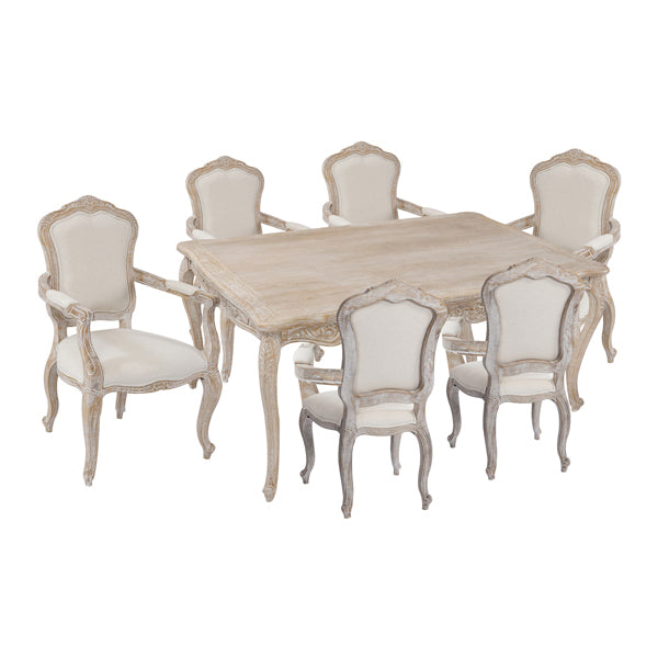 Medium Fabric Dining Set – White