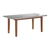 Dining Table White Top High Glossy Wooden Base