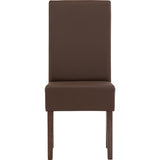 Mesi Dining Chair x2  - Cocoa Legs Mocha Colour Vinyl Upholstery