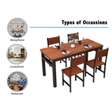 NNECN Wood & Steel Dining Set (Oak & Black)