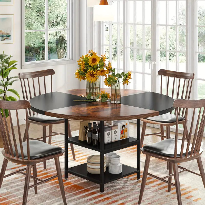 Nnetmlt Metal Dining Table – Brown