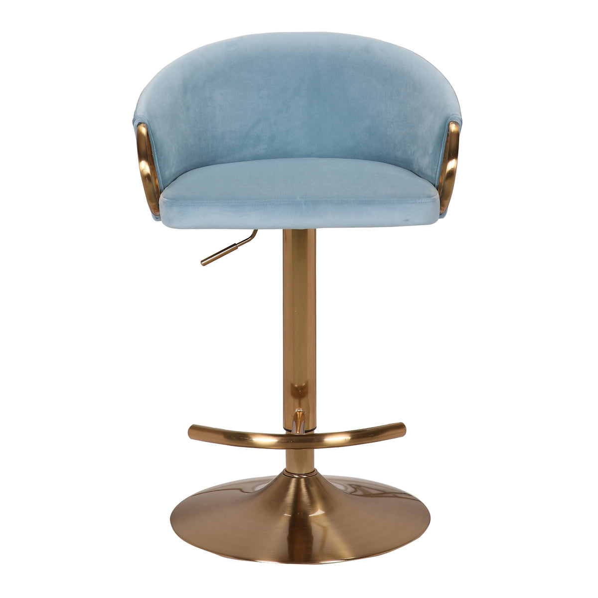 Cove Velvet Gas-Lift Swivel Bar Stool