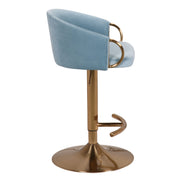 Cove Velvet Gas-Lift Swivel Bar Stool