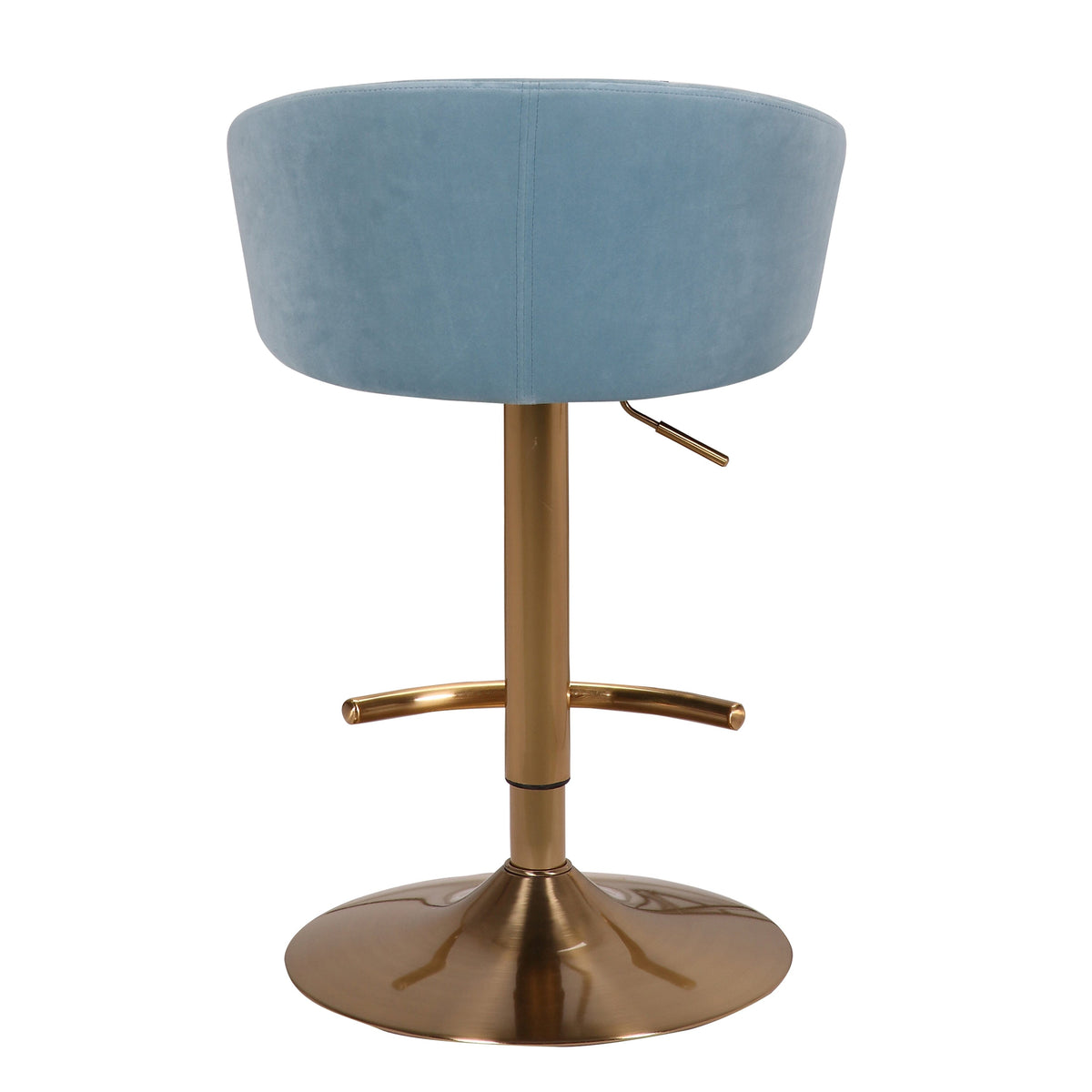 Cove Velvet Gas-Lift Swivel Bar Stool