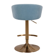 Cove Velvet Gas-Lift Swivel Bar Stool
