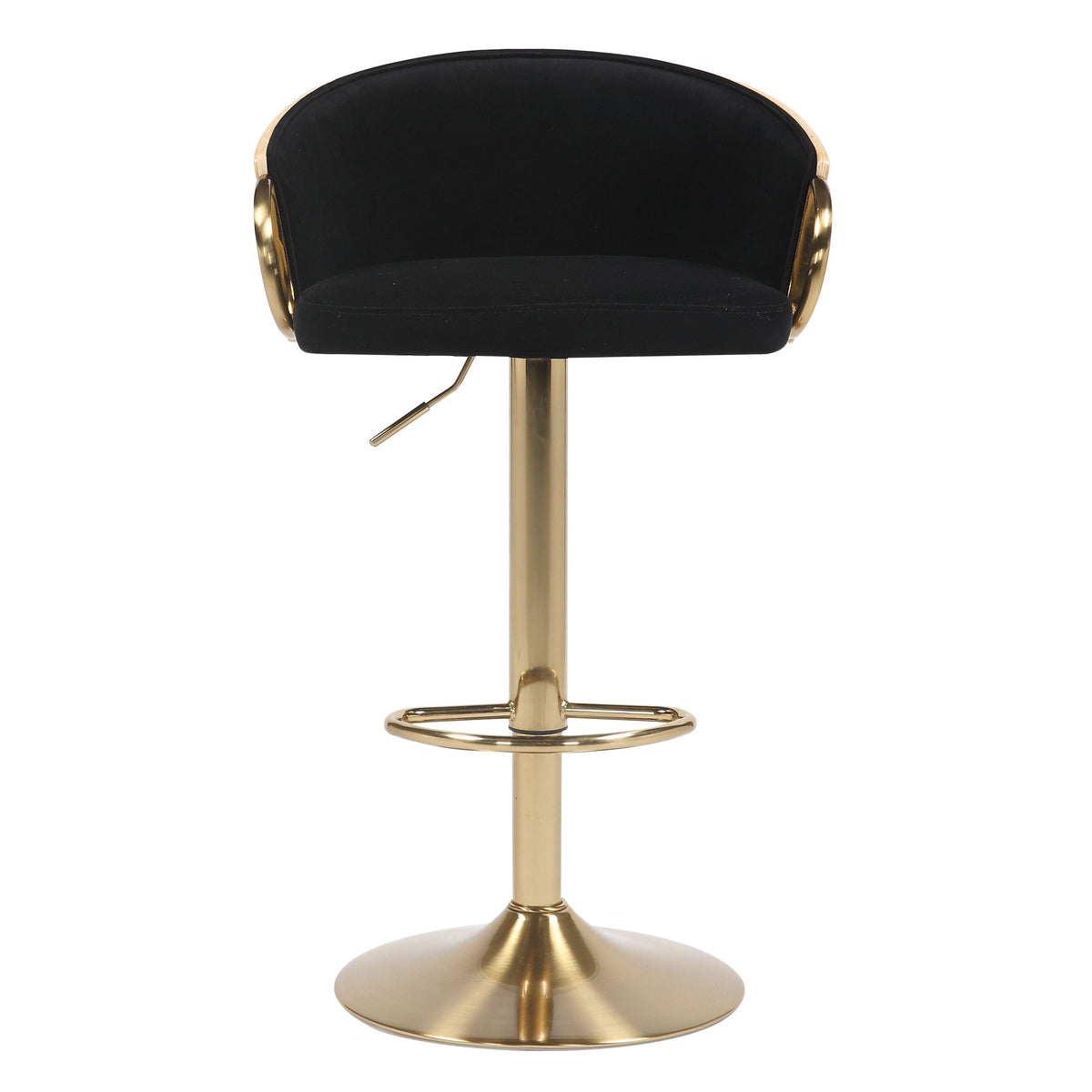 Cohen Synthetic Leather Gas-Lift Swivel Bar Stool – Gold