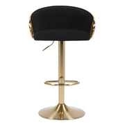Cohen Synthetic Leather Gas-Lift Swivel Bar Stool – Gold