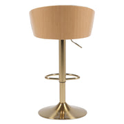 Cohen Synthetic Leather Gas-Lift Swivel Bar Stool – Gold