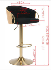 Cohen Synthetic Leather Gas-Lift Swivel Bar Stool – Gold