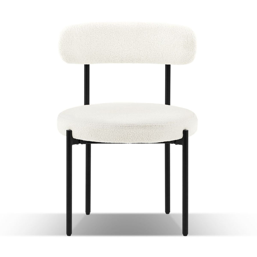 Amia Fabric Dining Chair Set of 2 – Black & White