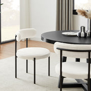 Amia Fabric Dining Chair Set of 2 – Black & White