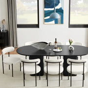 Amia Fabric Dining Chair Set of 2 – Black & White